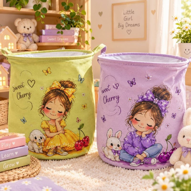 🧺💜 سبت تخزين البنوتة Sweet as Cherry 🍒✨