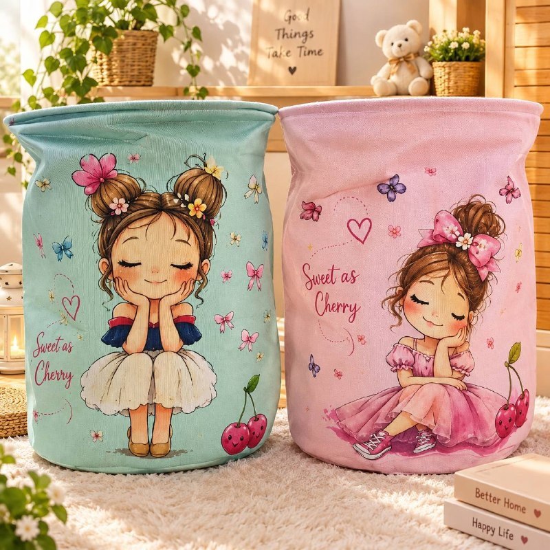 🧺💜 سبت تخزين البنوتة Sweet as Cherry 🍒✨